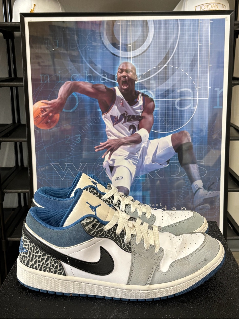 Size 12- Men’s Nike Air Jordan 1 Low SE True Blue Elephant DM1199-140
